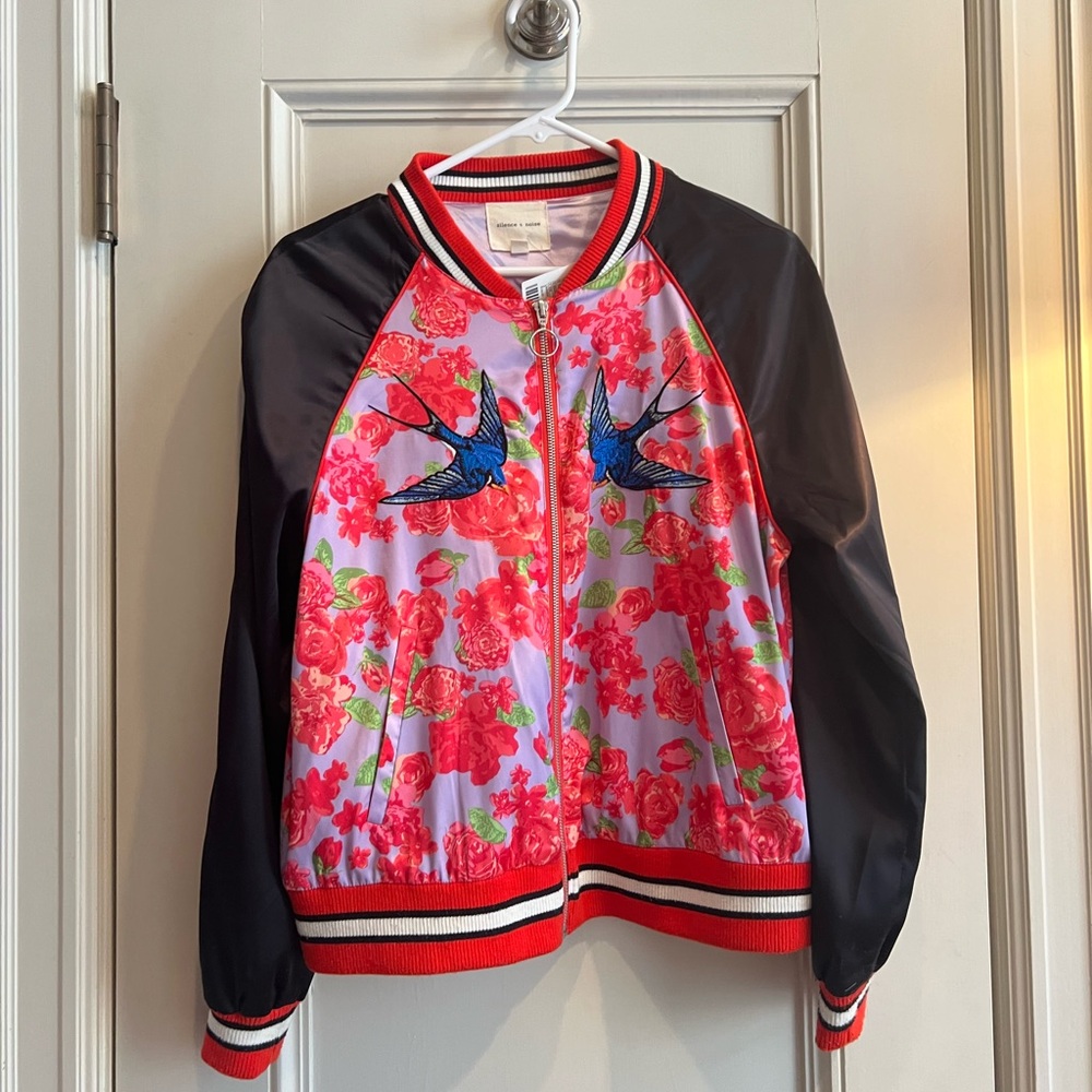 NWT Urban Outfitters satin bomber jacket, size Small